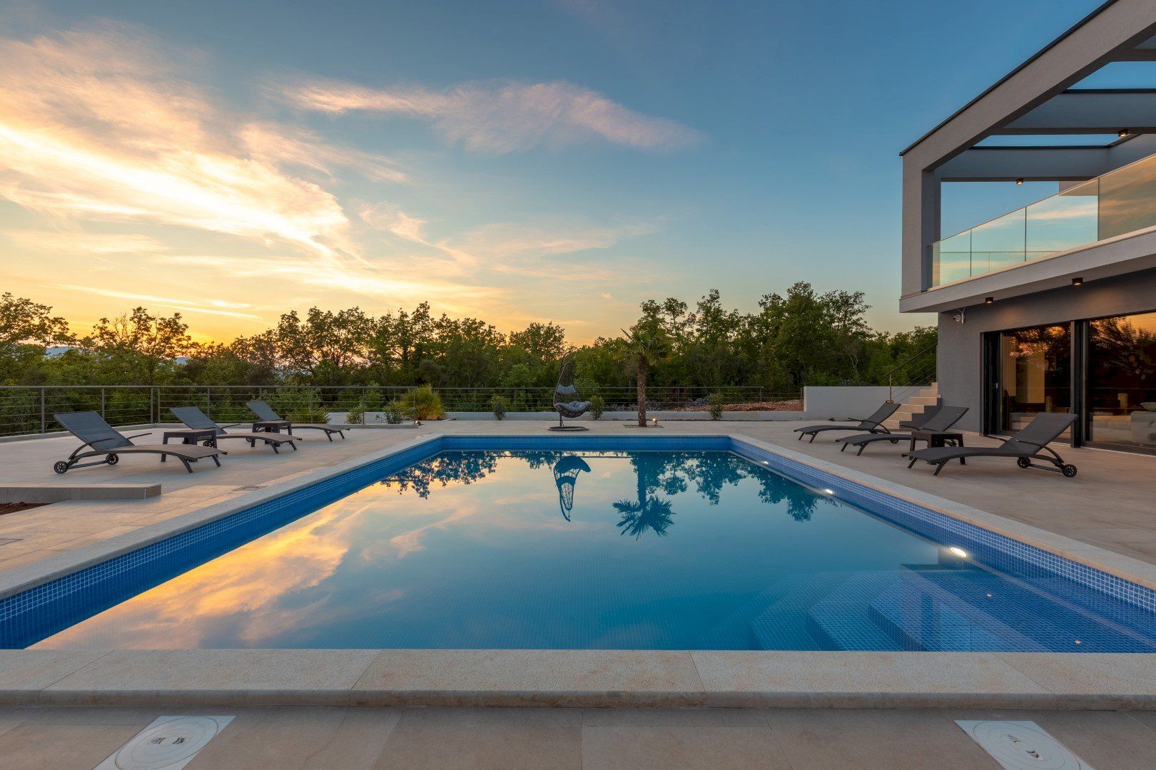 Luxury Villa Quadra in autumn aerial view