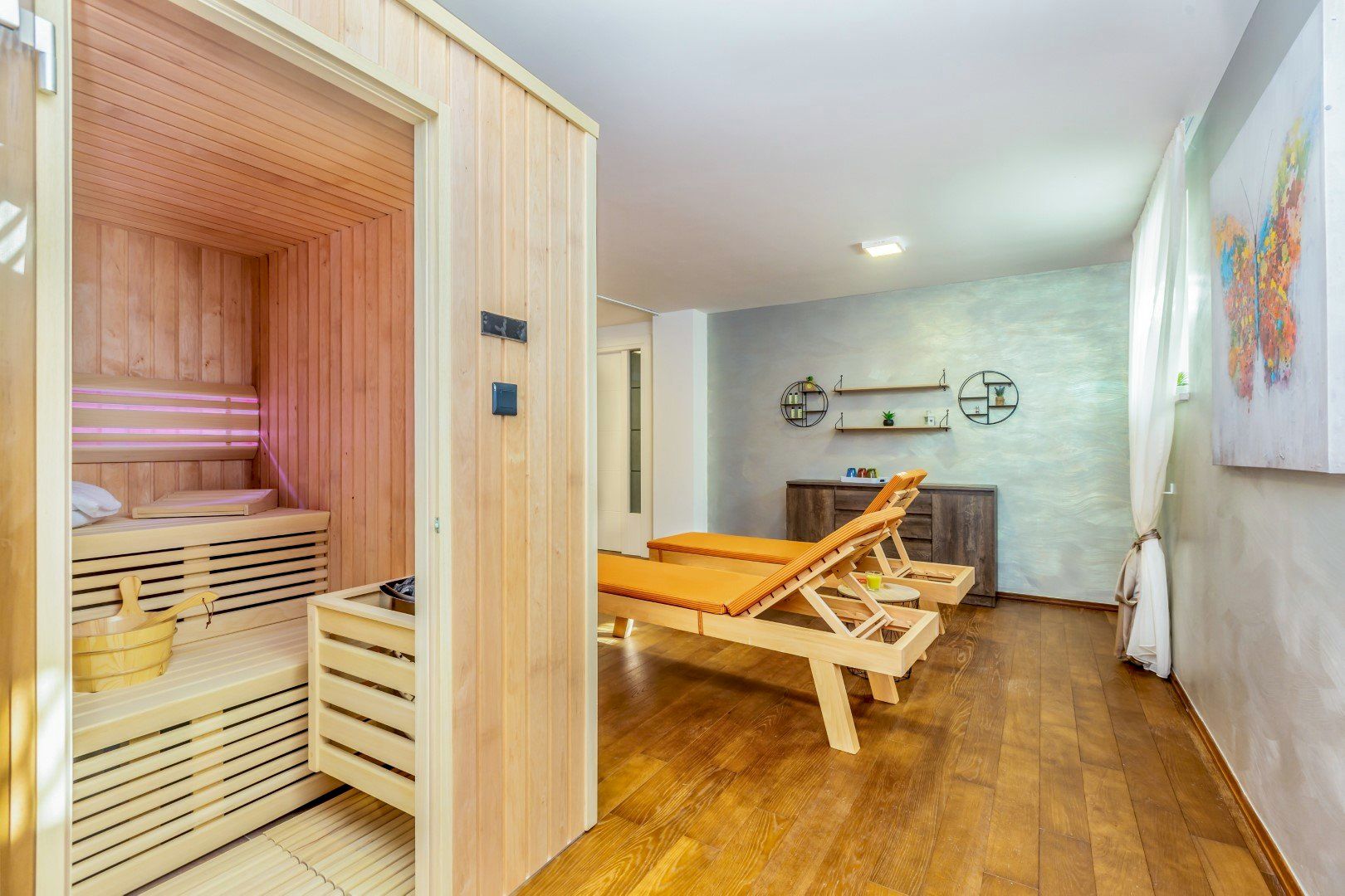 Sauna in der Steinvilla Roko