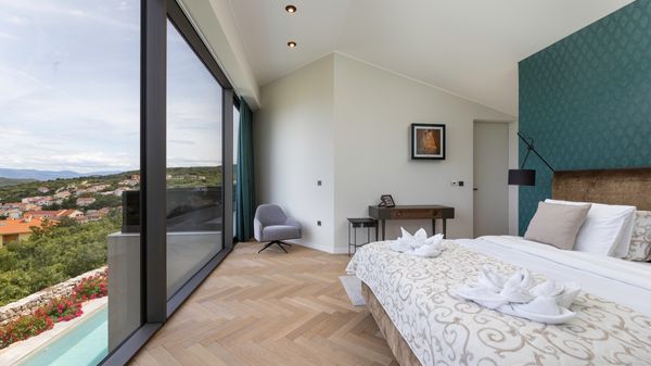 Moderne Villa Maslina mit Panoramablick auf das Meer