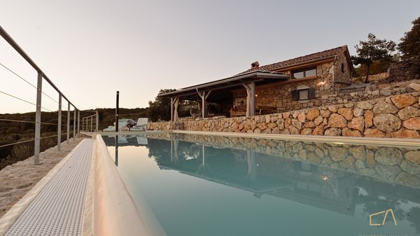 Stone villa Heritage House Jure with a pool and a great sea view on Krk