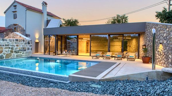 Stone Villa Jerini House with an outdoor pool and wellness on Krk