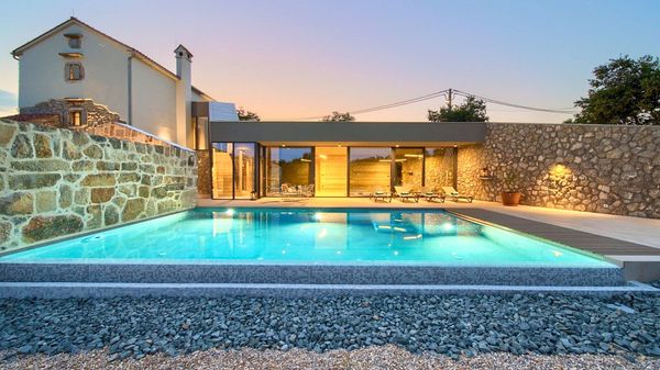 Stone Villa Jerini House with an outdoor pool and wellness on Krk