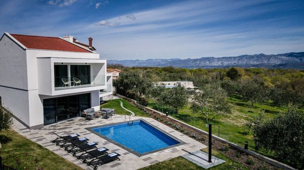 Modern Villa Ante with a beautiful view on olive garden